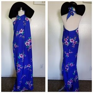 Tropical print beach cover up